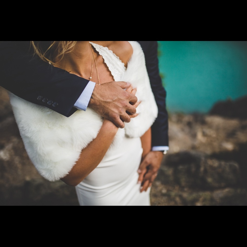 White fur shrug